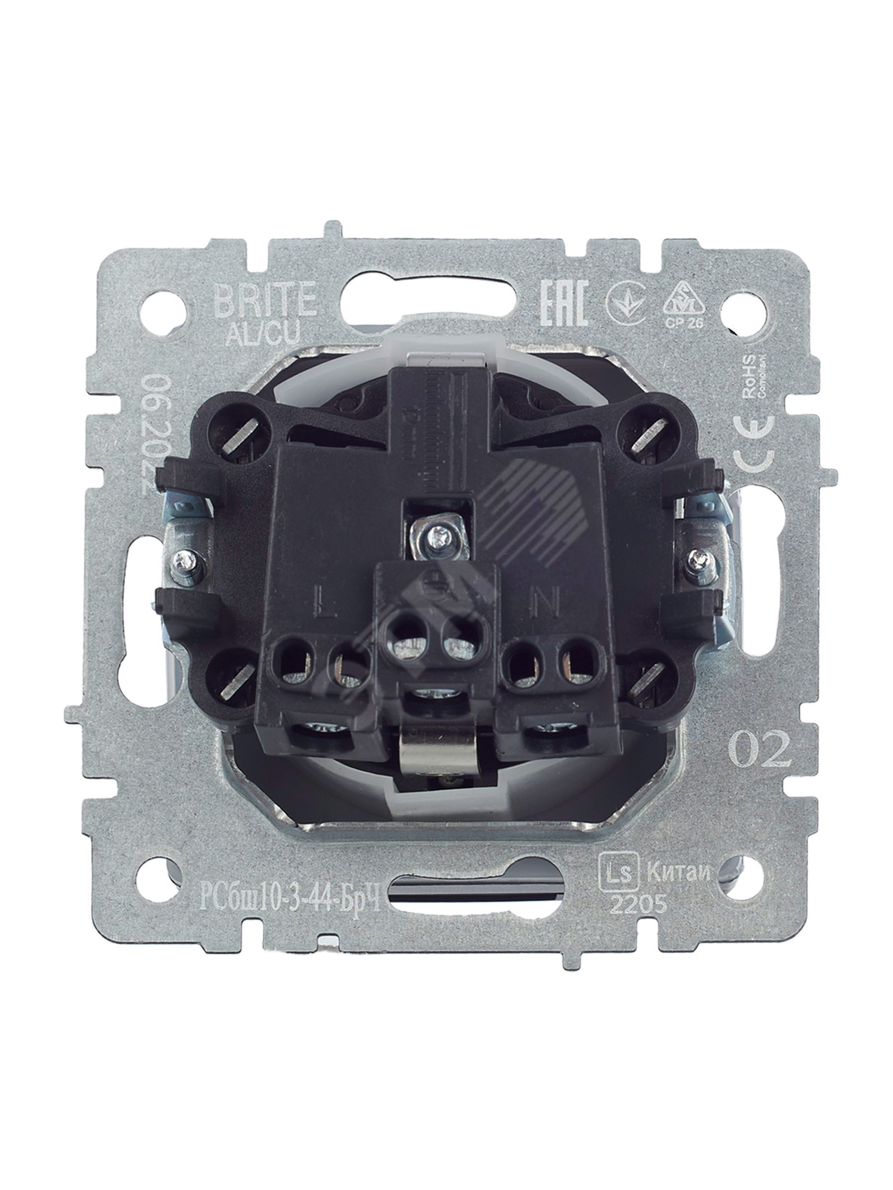 Купить BRITE Розетка с заземлением с защитными шторками и крышкой 16А IP44 РСбш10-3-44-БрЧ черный в Казани BRITE Розетка с заземлением с защитными шторками и крышкой 16А IP44 РСбш10-3-44-БрЧ черный
