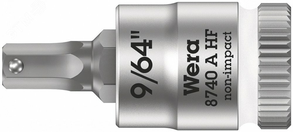 Головка торцевая 8740 A Hex-Plus HF Zyklop со вставкой под внутренний шестигранник DR 1/4 с функцией фиксации крепежа 9/64 x 28 мм