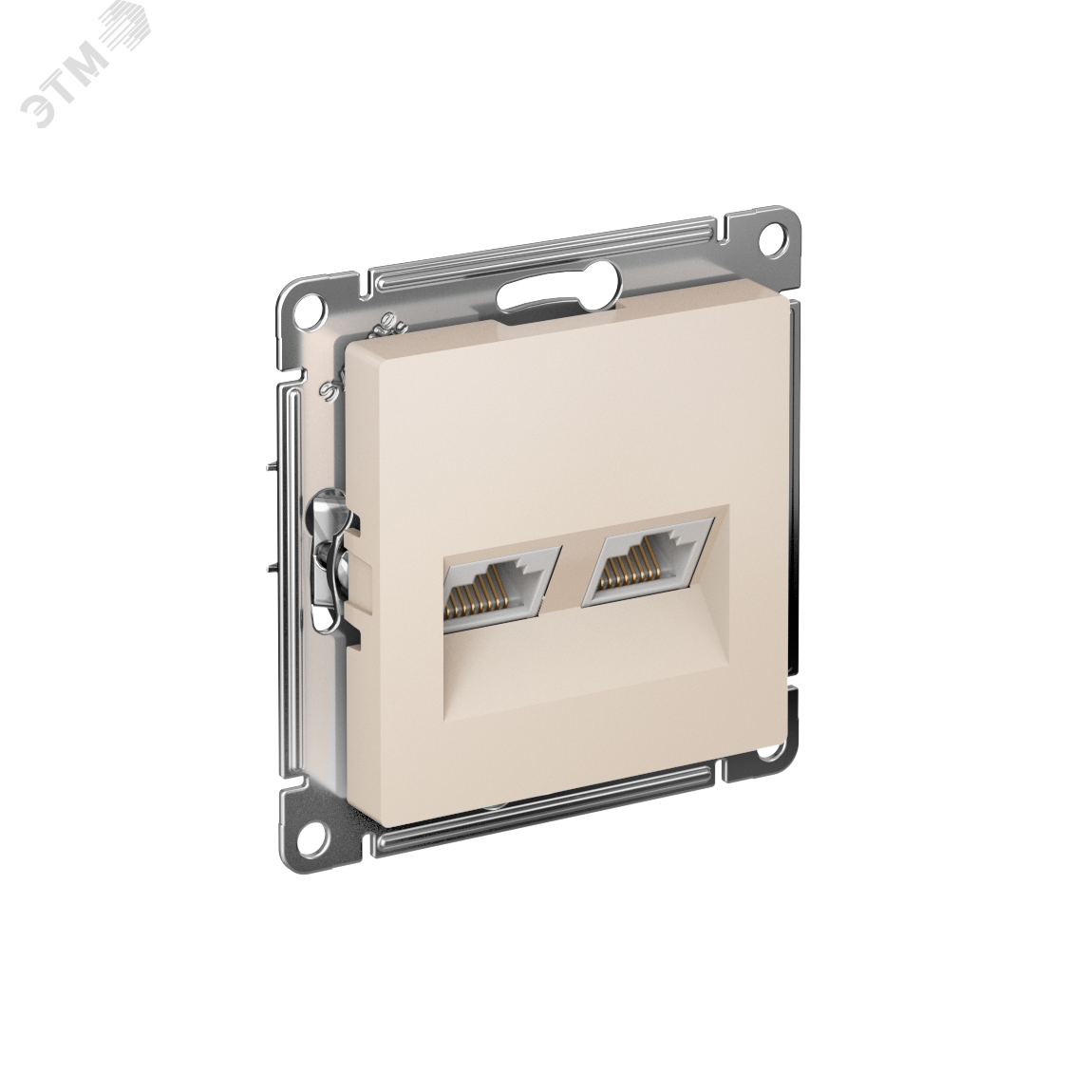 Розетка ATLASDESIGN двойная компьютерная RJ45+RJ45 категория 5E механизм бежевый