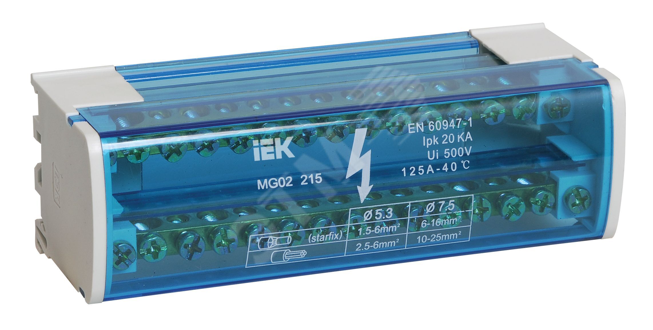 Шина на DIN-рейку в корпусе (кросс-модуль) L+PEN 2х15