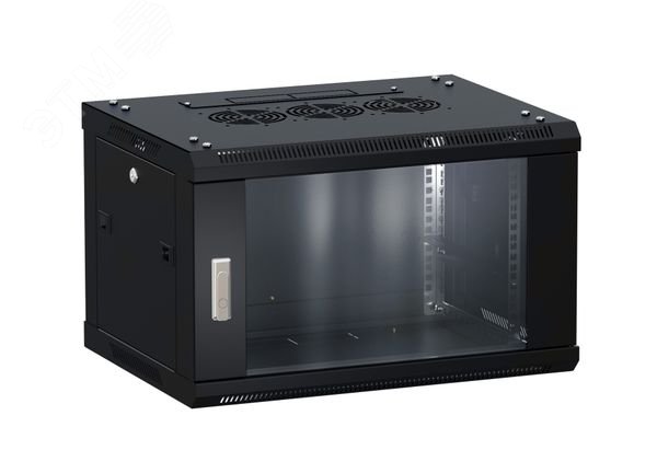 Шкаф настенный 19» TERACOM PRO 6U 600х450 мм дверь стеклянная с замком-ручкой чёрный