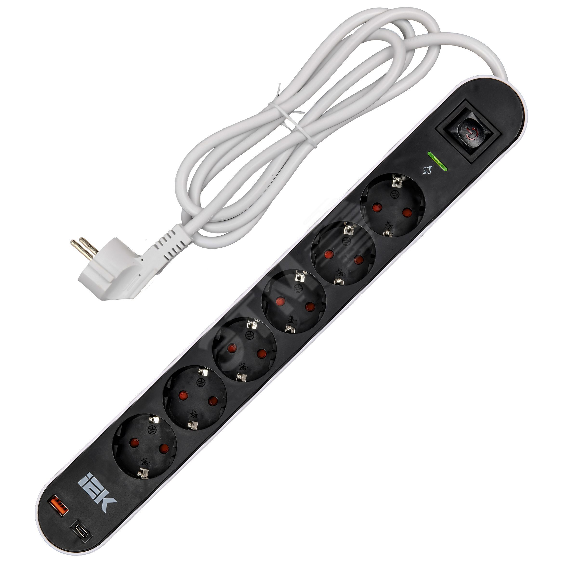 Купить Фильтр сетевой СФ-06К 16А USB A+C 20Вт 1,5м 3х1,5мм2 черный в Казани Фильтр сетевой СФ-06К 16А USB A+C 20Вт 1,5м 3х1,5мм2 черный