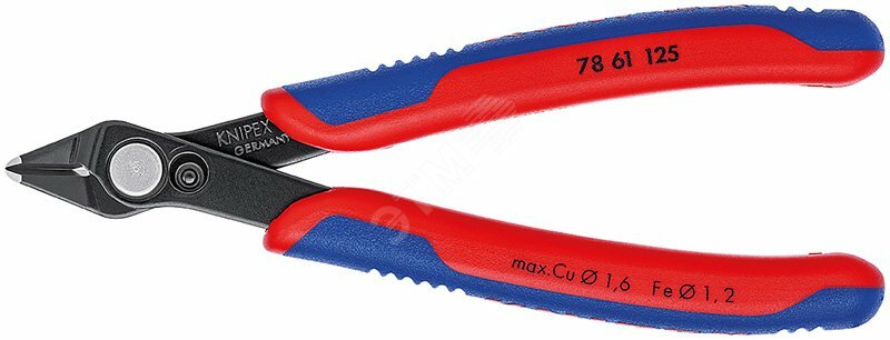 Бокорезы прецизионные ElecTronic Super KNips для тонких работ резка — мягкая проволока 02-16мм проволока средней твердости 12мм L=125мм высокочастотная закалка режущих кромок до 64HRC двухкомпонентные рукоятки черные