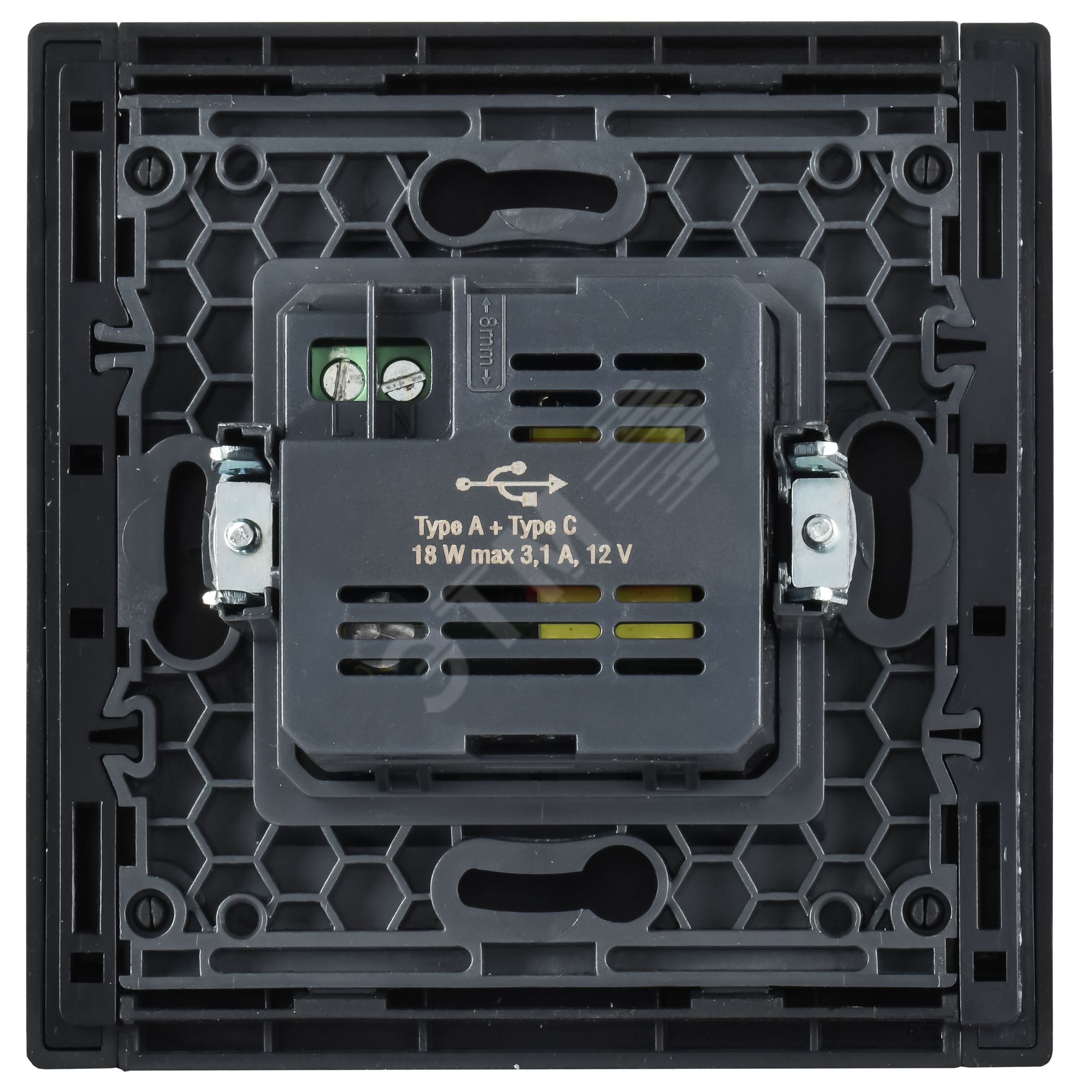 Купить FORTE&PIANO Розетка USB A+C 18Вт FP151 черный IEK в Казани FORTE&PIANO Розетка USB A+C 18Вт FP151 черный IEK