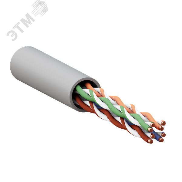 Витая пара TERACOM PRO 5E U/UTP 4 пары solid 24AWG PVC серый 305м