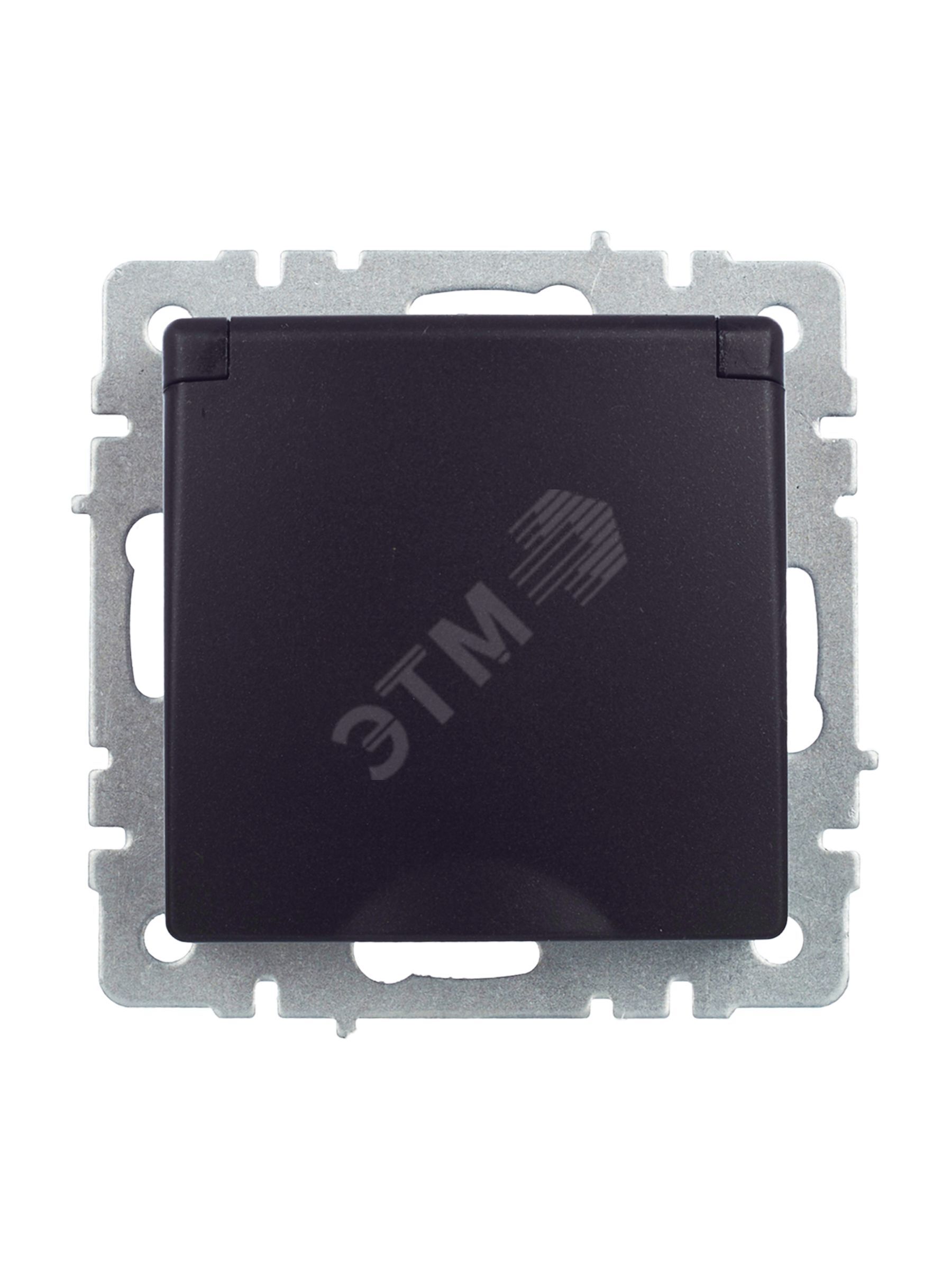 Купить BRITE Розетка с заземлением с защитными шторками и крышкой 16А IP44 РСбш10-3-44-БрЧ черный в Казани BRITE Розетка с заземлением с защитными шторками и крышкой 16А IP44 РСбш10-3-44-БрЧ черный