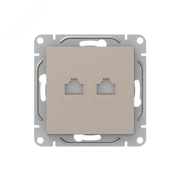 Механизм розетки RJ45 — 2шт  (cat5)  кремовый Эпика EKF