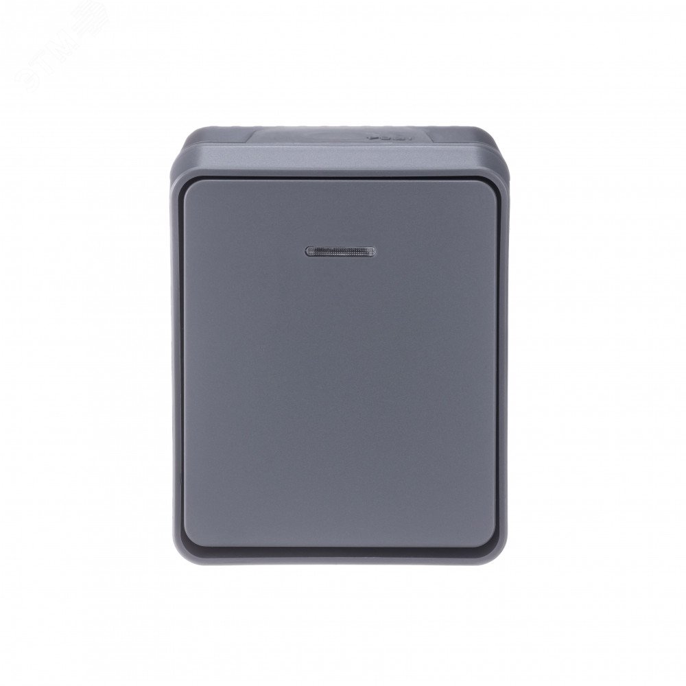 Купить AtlasDesign Profi54 выключатель одноклавишный с подсветкой IP54 10 АХ, АНТРАЦИТ, Россия в Казани AtlasDesign Profi54 выключатель одноклавишный с подсветкой IP54 10 АХ, АНТРАЦИТ, Россия