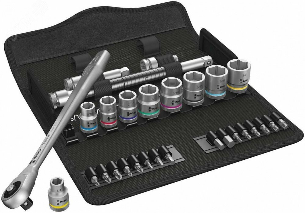 Набор с трещоткой 8100 SB 10 Zyklop Metal Push сдвижной квадрат DR 3/8 29 предметов
