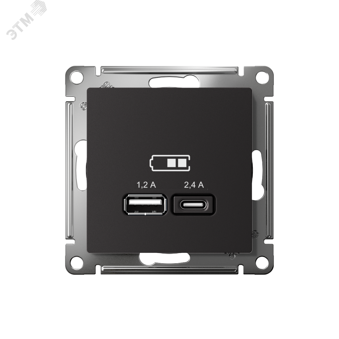 Купить РОЗЕТКА USB ATLASDESIGN A+С, 5В/2,4А, 2х5В/1,2 А, механизм, КАРБОН в Казани РОЗЕТКА USB ATLASDESIGN A+С, 5В/2,4А, 2х5В/1,2 А, механизм, КАРБОН