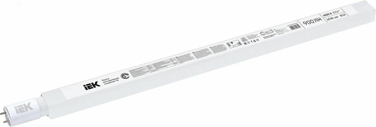 Лампа светодиодная LED 10вт G13 белый установка возможна после демонтажа ПРА ECO