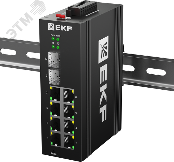 Коммутатор промышленный управляемый уровня L2 TSX-ML2-2GH/SFP-8GT, 2 порта 2.5G Base-X SFP, 8 портов 10/100/1000Base-T(X) RJ45, монтаж на динрейку TSX EKF