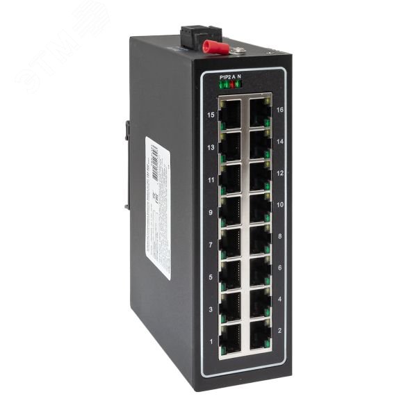 Коммутатор промышленный неуправляемый U-16T, 16 портов 10/100Base-T(X) RJ45, монтаж на динрейку TSX EKF