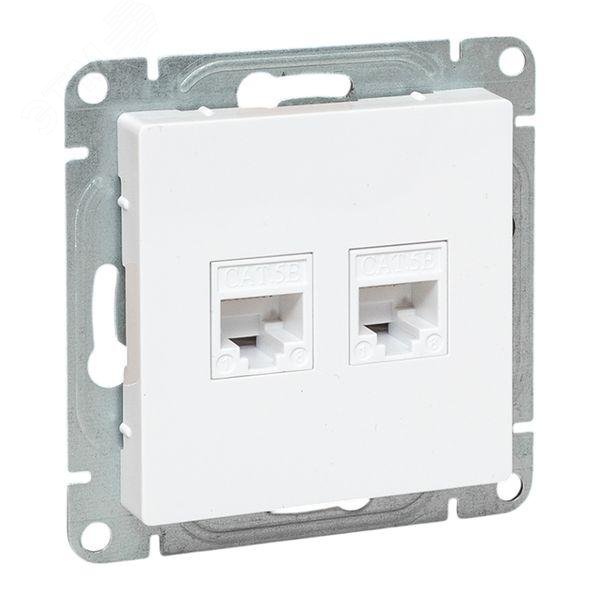 Механизм розетки RJ45 — 2шт, (cat6), белый Эпика EKF