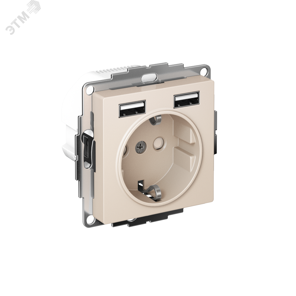 Купить РОЗЕТКА ATLASDESIGN 16А c 2 USB A+A, 5В/2,4А, 2х5В/1,2А, механизм, БЕЖЕВЫЙ в Казани РОЗЕТКА ATLASDESIGN 16А c 2 USB A+A, 5В/2,4А, 2х5В/1,2А, механизм, БЕЖЕВЫЙ