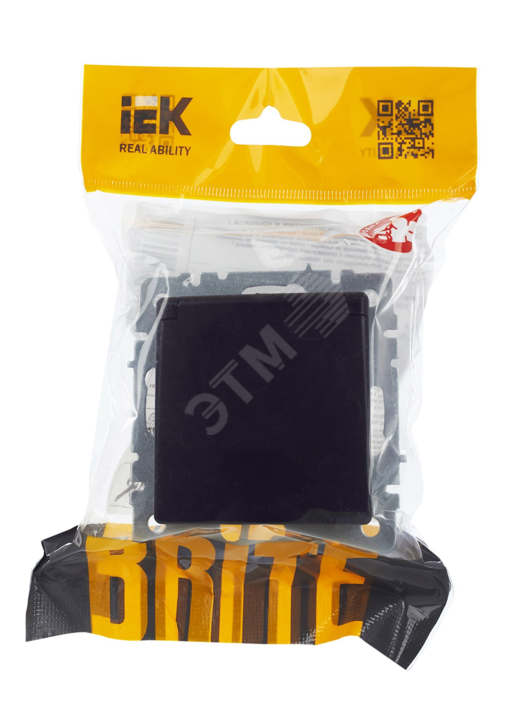 Купить BRITE Розетка с заземлением с защитными шторками и крышкой 16А IP44 РСбш10-3-44-БрЧ черный в Казани BRITE Розетка с заземлением с защитными шторками и крышкой 16А IP44 РСбш10-3-44-БрЧ черный