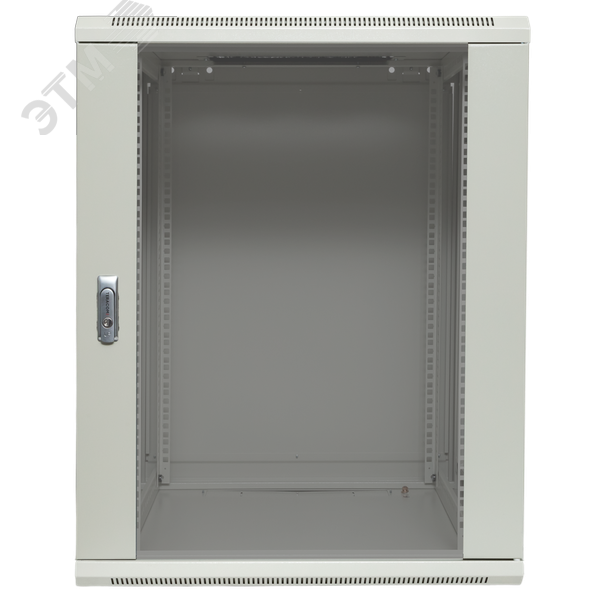 Шкаф настенный 19′ TERACOM PRO 12U 600х600 мм дверь стеклянная с замком-ручкой серый