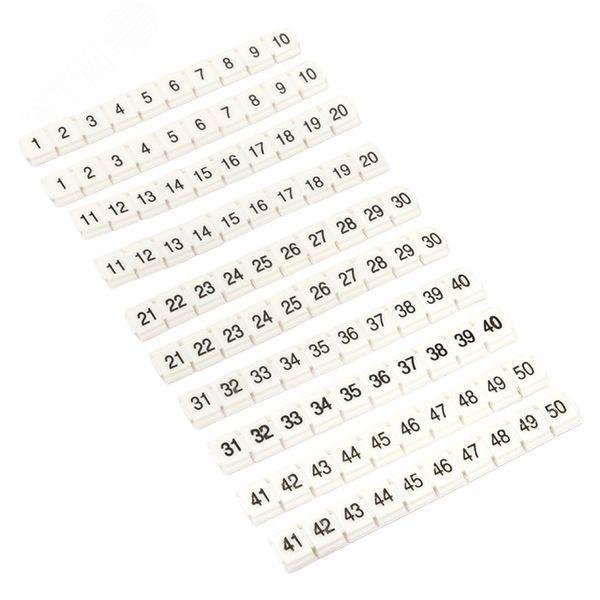 Маркеры для ST/Push-in 2,5 с нумерацией 1-50 для крепления сбоку (100 шт.) EKF