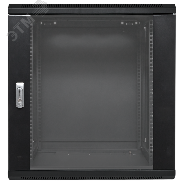 Шкаф настенный 19′ TERACOM PRO 12U 600х600 мм дверь стеклянная с замком-ручкой чёрный