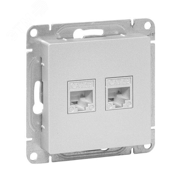 Механизм розетки RJ45 — 2шт, (cat6), алюминий Эпика EKF