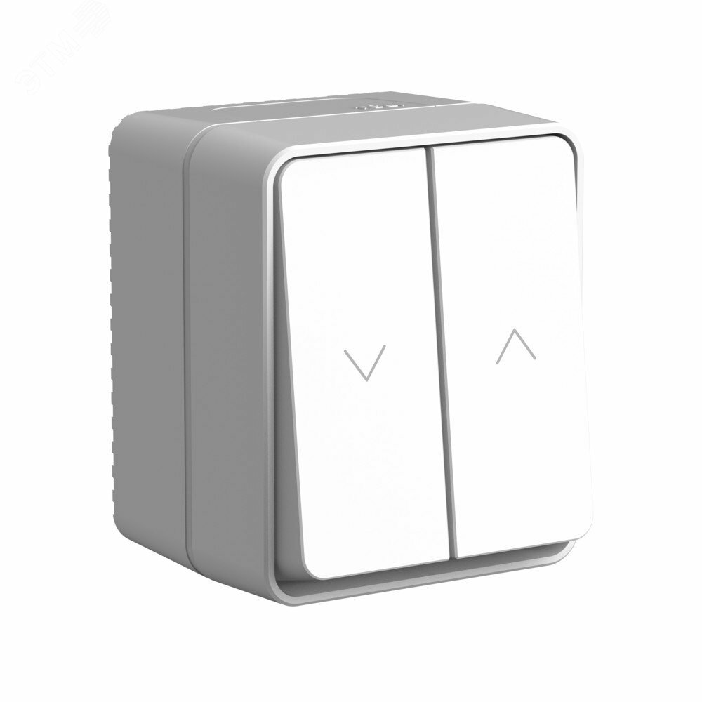 AtlasDesign PROFI IP54 2-клавишный выключатель для жалюзи, 2хсх.4, серый