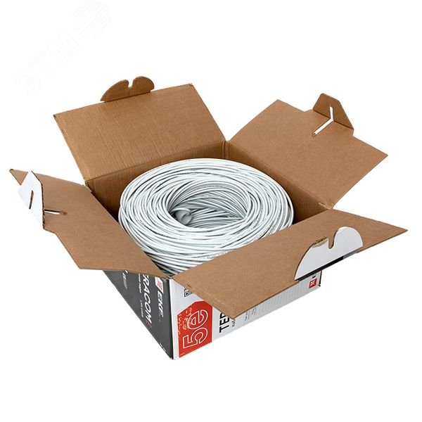 Купить Витая пара TERACOM PRO 5E U/UTP 4 пары solid 24AWG LSZH нг(А)-HF серый 305м в Казани Витая пара TERACOM PRO 5E U/UTP 4 пары solid 24AWG LSZH нг(А)-HF серый 305м