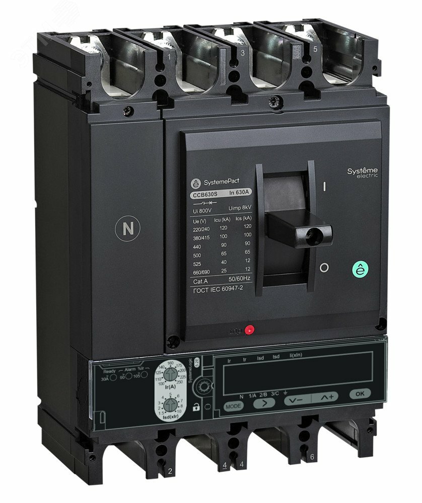 Купить Выключатель автоматический SPC630 50KA 4P4D S5.3E 630A в Казани Выключатель автоматический SPC630 50KA 4P4D S5.3E 630A