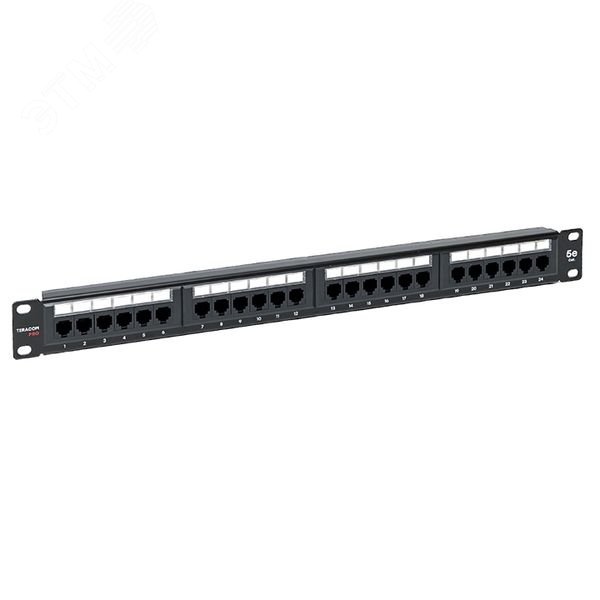 Патч-панель TERACOM PRO 19» Cat.5E 1U неэкранированная UTP 24 порта RJ-45 Dual IDC