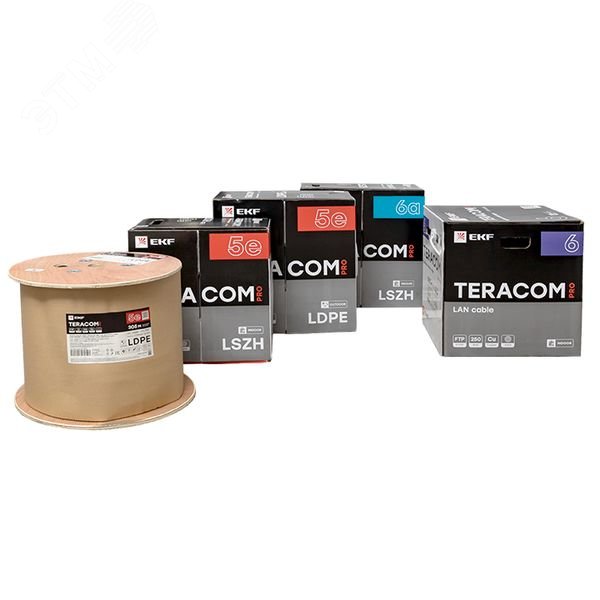 Купить Витая пара TERACOM PRO 5E U/UTP 4 пары solid 24AWG PVC серый 305м в Казани Витая пара TERACOM PRO 5E U/UTP 4 пары solid 24AWG PVC серый 305м