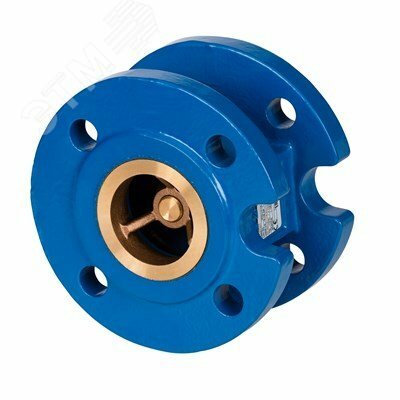 клапан обратный фланцевый nvd402r pn16 dn65пружинный с аксиальным затвором, чугун gjl250