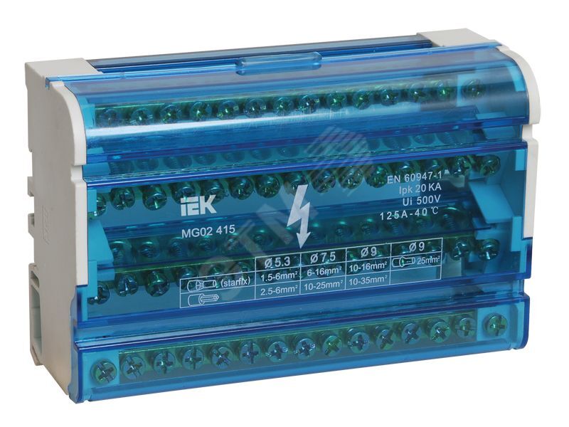 Шина на DIN-рейку в корпусе (кросс-модуль) 3L+PEN 4х15
