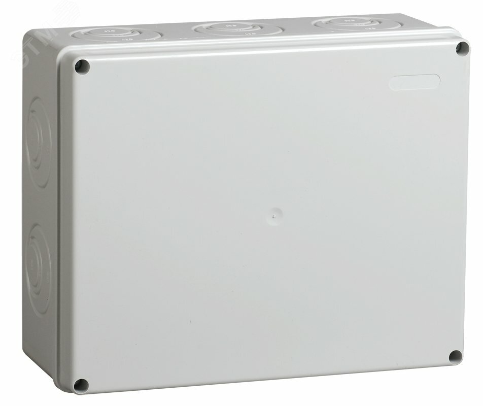 Коробка КМ41271 распаячная для открытой проводки 240х195х90мм IP44 (RAL7035 кабельные вводы 5 шт)