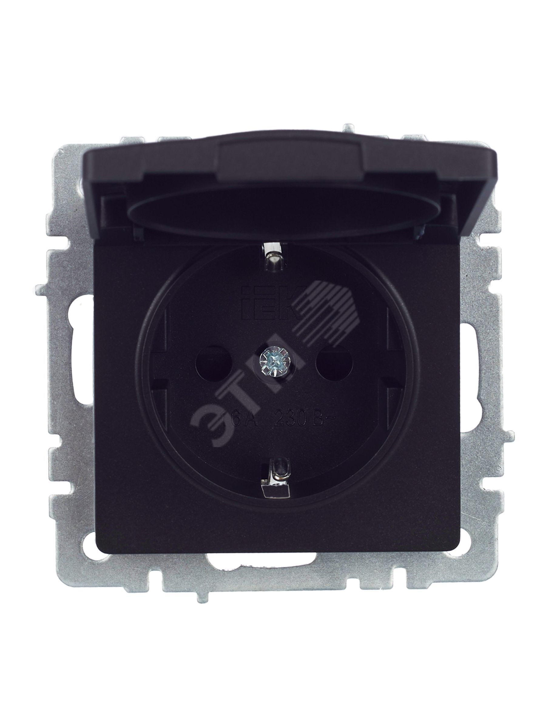 Купить BRITE Розетка с заземлением с защитными шторками и крышкой 16А IP44 РСбш10-3-44-БрЧ черный в Казани BRITE Розетка с заземлением с защитными шторками и крышкой 16А IP44 РСбш10-3-44-БрЧ черный