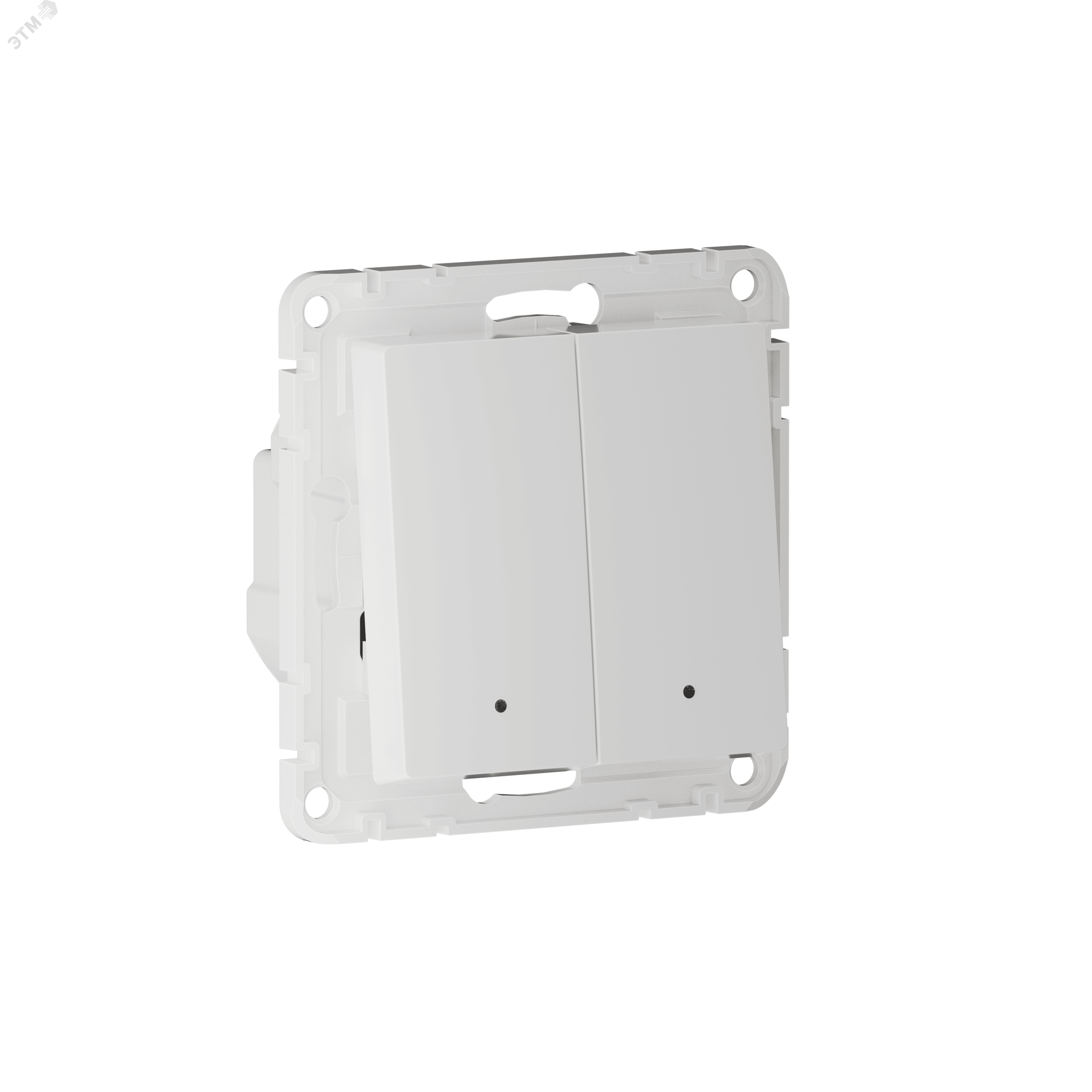 ATLASDESIGN SMART ВЫКЛЮЧАТЕЛЬ 2-клавишный с опциональной нейтралью., Zigbee, сх.1, L(N), 10А, мех., БЕЛЫЙ