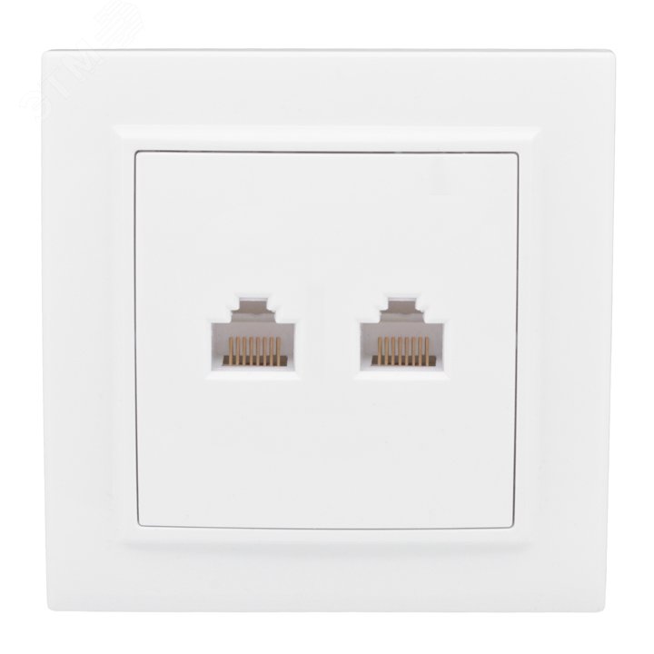 Купить Розетка Минск RJ-45+Phone СП белая в Казани Розетка Минск RJ-45+Phone СП белая