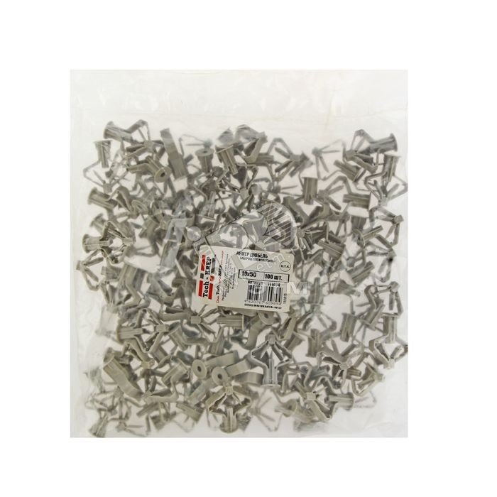 Дюбель бабочка 10х50 (100шт) (111494)
