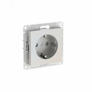 ATLASDESIGN РОЗЕТКА с заземлением со шторками, 16А, быстрозажимные клеммы, ЖЕМЧУГ