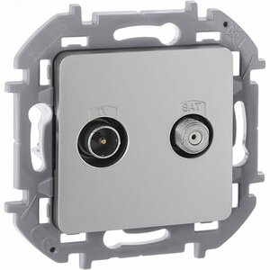 Розетка двойная TV+SAT тип звезда двухкабельная алюминий INSPIRIA