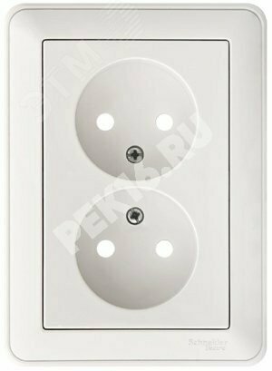 W59 Розетка двойная скрытая без заземления 16А белая