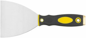 Шпатель для удаления ржавчины Профи, толщ. лезвия 1 мм, двухкомп.ручка с метал.бойком 4» (100 мм)