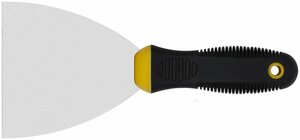 Шпатель, нерж.сталь, черно-желтая прорезин.ручка 4» (100 мм)