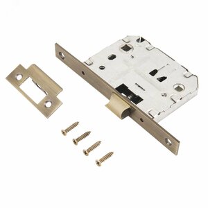 Защелка врезная универсальная без ручек для деревянных межкомнатных дверей, АЛЛЮР АРТ L7050S MAB бронза матовая