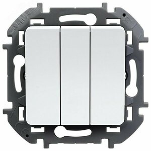 Выключатель 3-клавишный 10АХ белый INSPIRIA