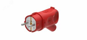 MultiSet Вилка 2К+З угловая каучуковая 16А/250В IP44 Красная