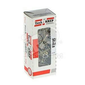 Шуруп универсальный 4х30 потайная головка, остроконечный, желтопассивированный (200шт) — коробка