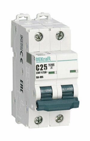 Выключатель автоматический 2P кривая C 16A 10кА ВА-105