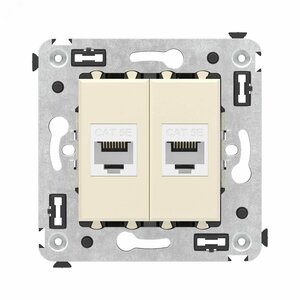 Avanti Компьютерная розетка RJ-45 без шторки в стену, кат.5е двойная,  Ванильная дымка
