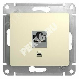 GLOSSA Розетка компьютерная RJ45 категория 5е в рамку бежевая