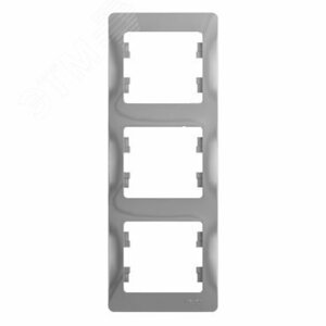 GLOSSA Рамка 3 поста вертикальная алюминий