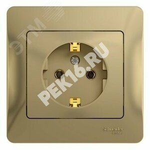 GLOSSA Розетка с заземлением в сборе титан